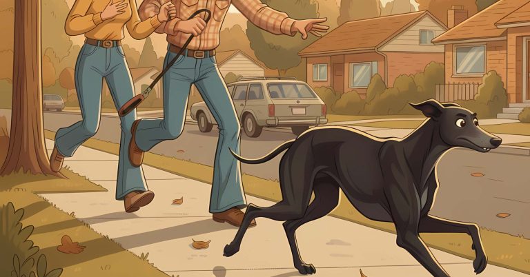 Chien noir en fuite dans un lotissement