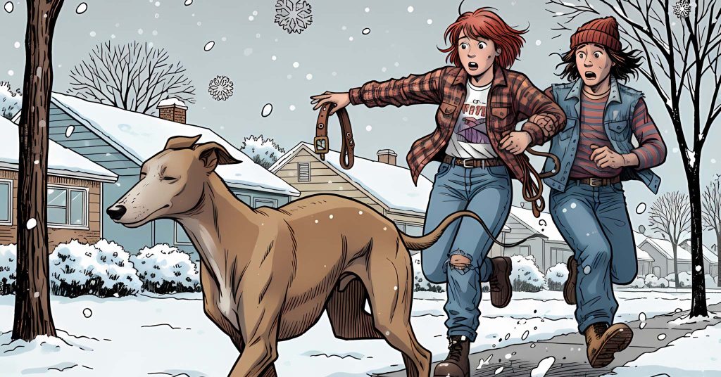 Hund entwischt im Schnee